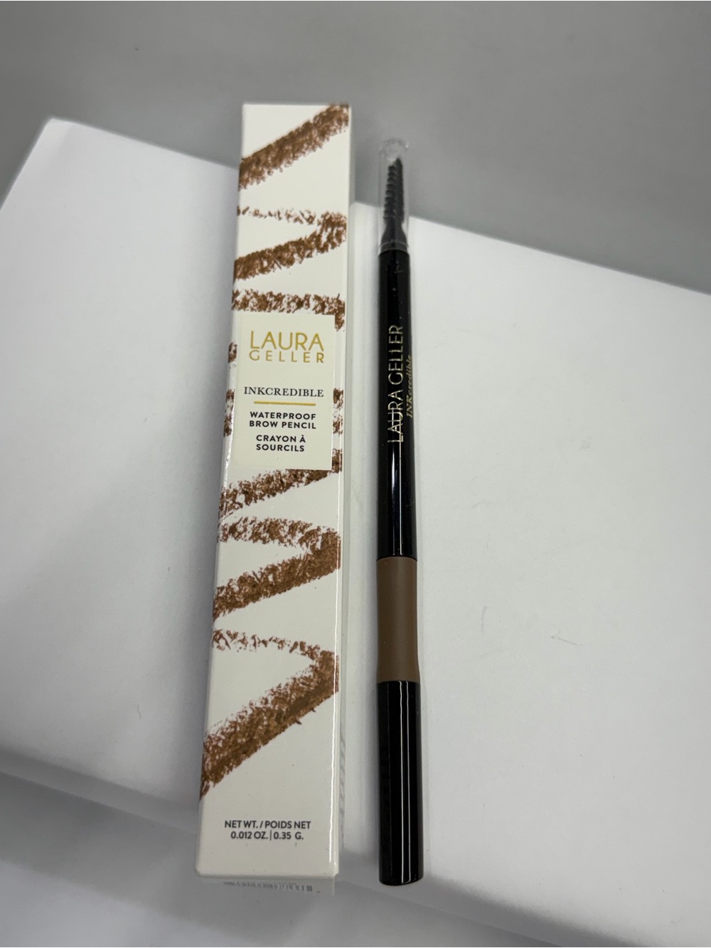 Laura Geller INKcredible Waterproof Brow Pencil Medium Brown 0.012 oz New